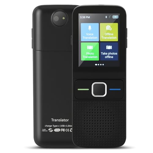 Sprachübersetzer-Gerät, unterstützt 138 Sprachen Online-Übersetzung, Offline-Instant-AI-Fotoübersetzungsgerät, Echtzeit-Sprachübersetzungsgerät für Reisen Lernen (T10) von exsulity