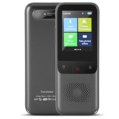 Sprachübersetzer-Gerät, unterstützt 138 Sprachen Online-Übersetzung, Offline-Instant-AI-Fotoübersetzungsgerät, Echtzeit-Sprachübersetzungsgerät für Reisen Lernen (T11) von exsulity