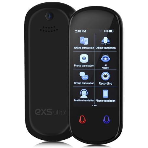 exsulity Sprachübersetzer Gerät 138 Sprachen Oline Foto Übersetzung 3,1 Zoll HD Touchscreen 1200mAh Sprachübersetzer in Echtzeit von exsulity