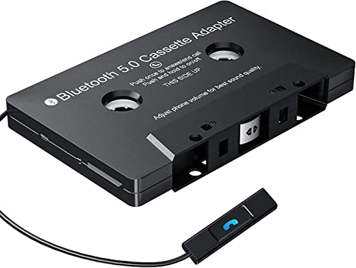 Kassetten Aux Adapter Auto Bluetooth 5.0 Audio Kassetten zu AUX Kassette mit Mikrofon/Fernbedienungstaste von eyesen