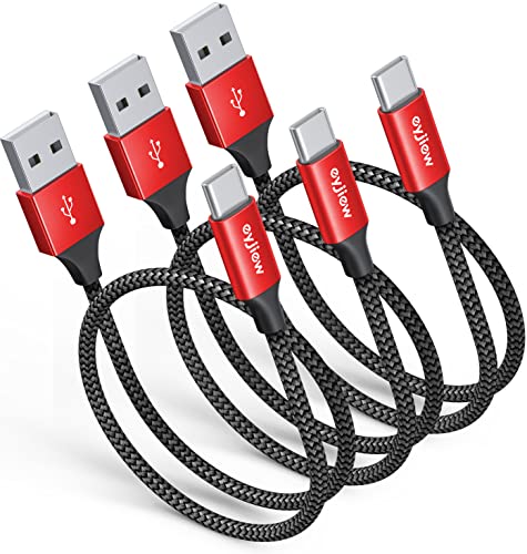 eyjiew [0.5m,3-Stück USB C Kabel Kurz, USB Typ C Ladekabel QC3.0 3A Schnellladekabel Nylon Typ C Datenkabel für Samsung Galaxy S21 S20 S20FE S10 S9 S8 + Plus, A10e A20e A21s A51 A52 A70 A71,Pixel XL von eyjiew