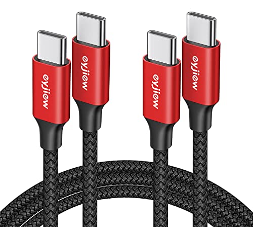 eyjiew [1.2m,2-Stück] USB C auf USB C Kabel, Typ C 60W PD Schnellladekabel USB C Nylon ladekabel Typ C für MacBookPro/Air,iPadPro/Air 2021,iPad-Mini 6,Galaxy S23 S22 S21 S20 Ultra Pixel 7 Steam Deck von eyjiew