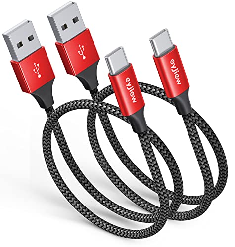 eyjiew USB C Kabel 0.5m, [2Stück 50CM] USB auf USB C Ladekabel Kurz 3A Typ C Schnellladekabel für Galaxy A55 A35 A15 A05 A54 A34 A14 A53 A33 A23 A13 A04s A52 A32 A22 A12 A51 S23 S24,Pixel,LG,Moto von eyjiew