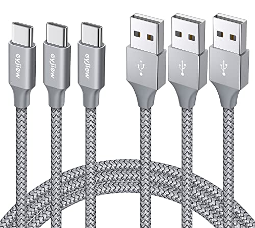 eyjiew USB C Kabel [1M, 3-Stück], Typ C Ladekabel 3A Schnellladekabel Nylon USB A auf USB C Datenkabel für Samsung Galaxy S21 S20 S20fe S10 S10e S9 S8 + Plus, A50 A51 A10e A21s A40 A71,M20 M30s M31 von eyjiew