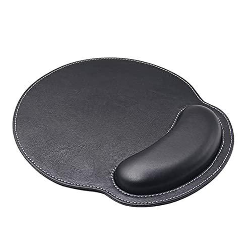 eyscar Ergonomisches Mauspad mit Handgelenkauflage,Mauspad mit Handauflage,Gaming Mauspad,Anti- Sehnenscheidenprobleme für Computer und Laptop (Leather Black) von eyscar