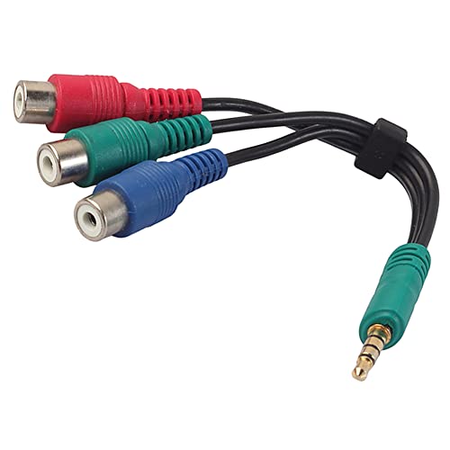 1 stücke 4-polige aux 3,5mm männlich an komponente 3 rca weibliche adapter video kabel grün blau rot 3-rca externe linie passend für tv von ezqnirk