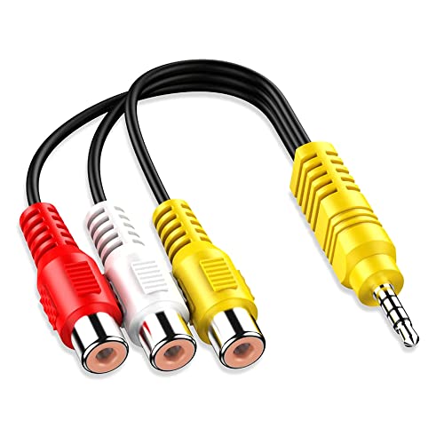 ezqnirk 1 stücke 23cm 3,5mm bis 3 RCA-Kabel-Videokomponente AV-Adapterkabel für TCL TV auf RCA rot weiß und gelb weibliches Video-Kabel-TV-Set von ezqnirk