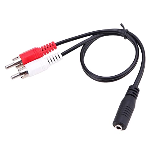 ezqnirk 1 stücke RCA-Kabel 3,5mm Jack Stereo-Audiokabel weibliche bis 2RCA-männliche Buchse zum Kopfhörer 3.5 Aux Y-Adapter für DVD-Verstärker geeignet von ezqnirk