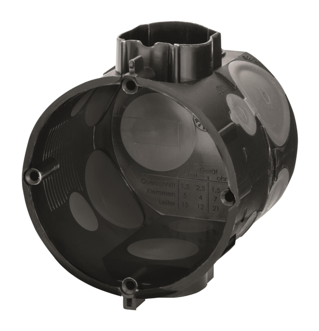 FTRO UP Gerätedose, winddicht, E1072K 62mm tief Rohrstutzen 25mm, 4 (Inhalt 25 Stück) von f-tronic Winfried Fohs GmbH