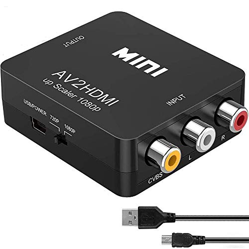 RCA auf HDMI Adapter, FAERSI 1080P RCA HDMI Adapter AV zu HDMI Video Audio Konverter Adapter für PS2/PS4/Wii/Xbox/N64/PS3/VHS/VCR/TV/DVD Unterstützt PAL/NTSC mit USB-Netzkabel von faersi