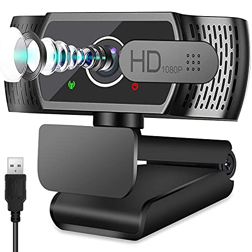 faersi 1080P HD Webcam mit Mikrofon, Web Kamera, Belichtungskorrektur Kompatibel mit PC/Mac/Linux von faersi