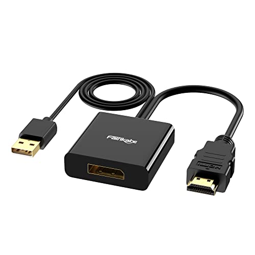 HDMI auf DisplayPort-Adapter 4K 60 Hz, HDMI 2.0 auf Displayport 1.2 Stecker auf Buchse, unidirektionaler HDMI-Anschluss auf Display-Adapter, kompatibel mit Mac Mini, Raspberry Pi, Xbox, PS4 von fairikabe