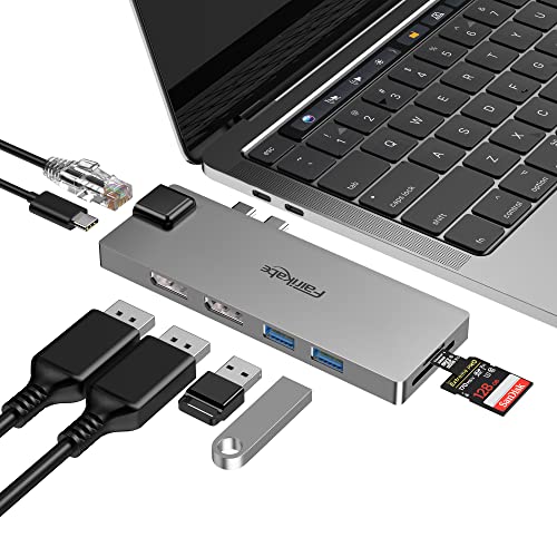 USB-C-Hub-Adapter, Fairikabe 8-in-1 USB C auf DP (4K @ 60Hz) Multiport-Adapter – Space Grey von fairikabe