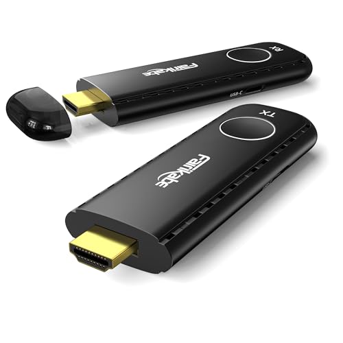 Wireless HDMI Transmitter and Receiver, Kabelloser HDMI-Sender und -Empfänger, tragbarer kabelloser HDMI-Extender 30 m, Plug-and-Play-kabelloser Video- und Audio-Extender für Streaming auf Monitor von fairikabe