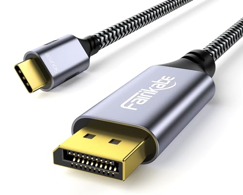 fairikabe USB C auf DisplayPort Kabel 1.4 8K@60Hz, 2.0m Thunderbolt 3 auf DisplayPort Kabel [4k@60hz/144hz/120hz, 2K@240Hz], Typ C auf DP 1.4 Adapter Thunderbolt 4 kompatibel mit MacBook Pro Dell XPS von fairikabe