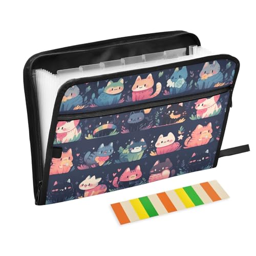 Akkordeon-Aktenordner mit niedlichem Katzen-Wunderland, A4-Größe, legale Größe mit Taschen, Erweiterungsmappen, Aktenordner, Fächer, Organizer, erweiterbar für Ärzte, Schule Akkordeon-Aktenordner mit niedlichem Katzen-Wunderland, A4-Größe, legale Größe mit Taschen, Erweiterungsmappen, Aktenordner, Fächer, Organizer, erweiterbar für Ärzte, Schule von famyily