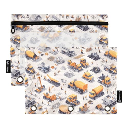 Bauszene Damm Kran Betonmischer LKW Ringe Binder Taschenringe Bindereinsatz für Ordner 3 Ringe mit Reißverschluss für Untersuchungsbüro Organizer Bauszene Damm Kran Betonmischer LKW Ringe Binder Taschenringe Bindereinsatz für Ordner 3 Ringe mit Reißverschluss für Untersuchungsbüro Organizer von famyily