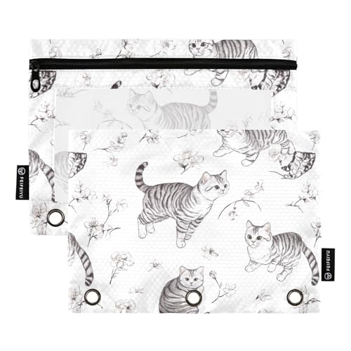 Chic American Shorthair Cats weiße Ordnertaschen mit drei Ringen für Ringe, Ordner, Organizer, wasserdicht, für Bürobedarf Chic American Shorthair Cats weiße Ordnertaschen mit drei Ringen für Ringe, Ordner, Organizer, wasserdicht, für Bürobedarf von famyily