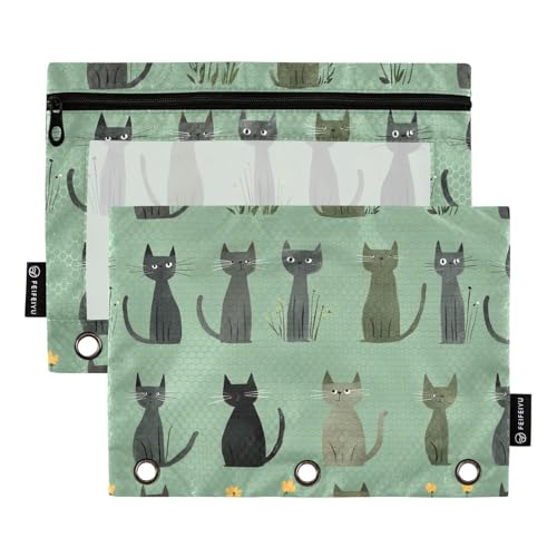 Chic Cornish Rexcats Dokumententasche für Ringe, Ordner, Ordner mit 3 Löchern, für Bürobedarf, Grün Chic Cornish Rexcats Dokumententasche für Ringe, Ordner, Ordner mit 3 Löchern, für Bürobedarf, Grün von famyily