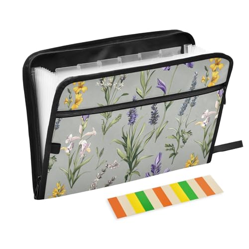 Erweiterbarer Aktenordner mit Frühlingsblumen, A4-Größe, Akkordean-Aktenordner mit Reißverschlusstasche, Ordner, Briefe, kleine Datei, Organizer für Krankenpflege, Auto Erweiterbarer Aktenordner mit Frühlingsblumen, A4-Größe, Akkordean-Aktenordner mit Reißverschlusstasche, Ordner, Briefe, kleine Datei, Organizer für Krankenpflege, Auto von famyily