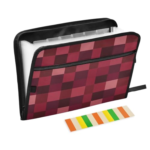 Fresh Squares Akkordeon-Aktenordner, A4-Größe, mit Taschen mit Reißverschluss, Poly-Aktenordner, Büro-Aktenordner für Beine, medizinische Referenz Fresh Squares Akkordeon-Aktenordner, A4-Größe, mit Taschen mit Reißverschluss, Poly-Aktenordner, Büro-Aktenordner für Beine, medizinische Referenz von famyily