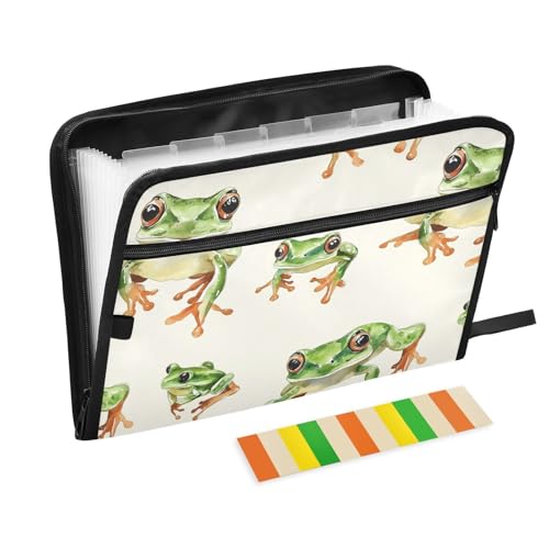 Green Frog Fächermappe, A4-Größe, Taschen-Ordner mit Reißverschluss, Organizer mit Etikett, tragbarer Aktenordner für Krankenpflege, Schule Green Frog Fächermappe, A4-Größe, Taschen-Ordner mit Reißverschluss, Organizer mit Etikett, tragbarer Aktenordner für Krankenpflege, Schule von famyily
