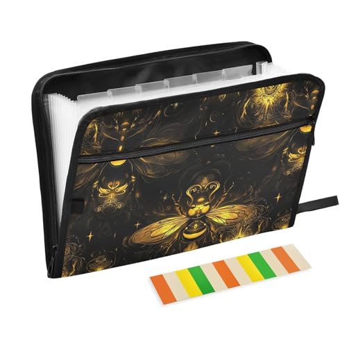 Hängemappe, A4-Größe, mit Taschen, Hängeregistraturen, Dokumentenmappe für klinische Krankenpflege, Schwarz / goldfarben Hängemappe, A4-Größe, mit Taschen, Hängeregistraturen, Dokumentenmappe für klinische Krankenpflege, Schwarz / goldfarben von famyily