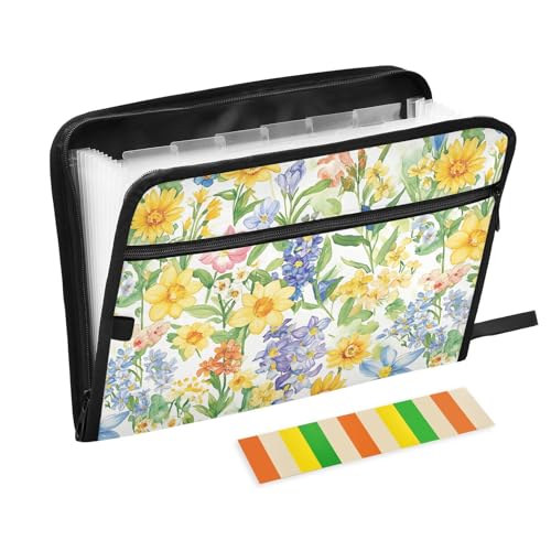 Hängemappe, Sommerblumen, Narzisse, Rittersporn, Sonnenblume, Weiß, A4-Größe, Aktenordner, Taschen mit Reißverschlusstasche, Ordner, Brief-Ordner, Organizer für Beine, Zahnärzte Hängemappe, Sommerblumen, Narzisse, Rittersporn, Sonnenblume, Weiß, A4-Größe, Aktenordner, Taschen mit Reißverschlusstasche, Ordner, Brief-Ordner, Organizer für Beine, Zahnärzte von famyily