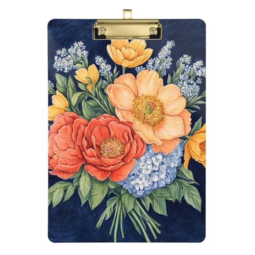Klemmbrett aus Kunststoff, Motiv: Blumen, Pfingstrosen, Narzissen, Marineblau, transparentes Klemmbrett, benutzerdefinierte Klemmbretter, Wissenschafts-Klemmbrett für Inspektoren, taktisch, 31,8 x Klemmbrett aus Kunststoff, Motiv: Blumen, Pfingstrosen, Narzissen, Marineblau, transparentes Klemmbrett, benutzerdefinierte Klemmbretter, Wissenschafts-Klemmbrett für Inspektoren, taktisch, 31,8 x von famyily