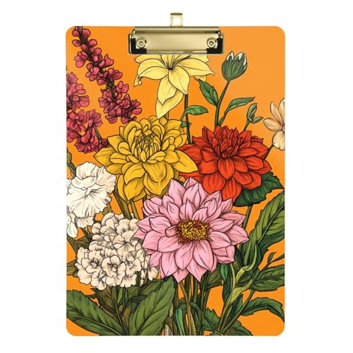 Klemmbretter mit Blumen, Dahlie, Gardenie, Gladiolen, Orange, Klassenzimmer, Klemmbretter, Kunststoff-Klemmbretter, Bürobedarf, Klemmbrett für Rechnungshalter, taktisch, 31,8 x 22,9 cm Klemmbretter mit Blumen, Dahlie, Gardenie, Gladiolen, Orange, Klassenzimmer, Klemmbretter, Kunststoff-Klemmbretter, Bürobedarf, Klemmbrett für Rechnungshalter, taktisch, 31,8 x 22,9 cm von famyily