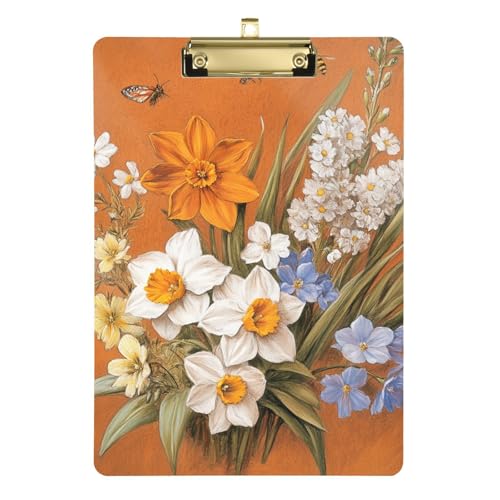 Klemmbretter mit Narzissen, Phlox, Schmetterlinge, Bienen, Terrakotta, Klemmbrett, Büroklammerbrett, Wissenschafts-Klemmbrett für Krankenpflege, Menüs für Restaurants, 31,8 x 22,9 cm Klemmbretter mit Narzissen, Phlox, Schmetterlinge, Bienen, Terrakotta, Klemmbrett, Büroklammerbrett, Wissenschafts-Klemmbrett für Krankenpflege, Menüs für Restaurants, 31,8 x 22,9 cm von famyily