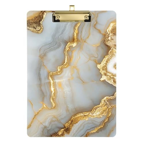 Marmor-Klemmbretter aus Weißgold, Still-Klemmbrett, Metall-Klemmbrett für Klassenzimmer für Beine, medizinische Referenz, 31,8 x 22,9 cm Marmor-Klemmbretter aus Weißgold, Still-Klemmbrett, Metall-Klemmbrett für Klassenzimmer für Beine, medizinische Referenz, 31,8 x 22,9 cm von famyily