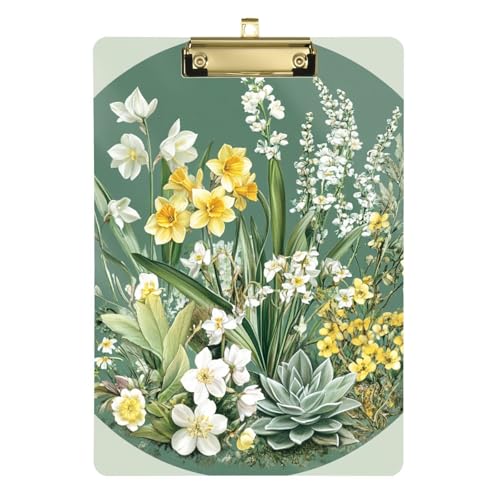 Narzissen Maiglöckchen grünes Klemmbrett Klemmbrett Legale Größe Klemmbretter Transparente Kunststoff-Klemmbretter für Krankenpflege-Edition, klinische Krankenpflege, 31,8 x 22,9 cm Narzissen Maiglöckchen grünes Klemmbrett Klemmbrett Legale Größe Klemmbretter Transparente Kunststoff-Klemmbretter für Krankenpflege-Edition, klinische Krankenpflege, 31,8 x 22,9 cm von famyily