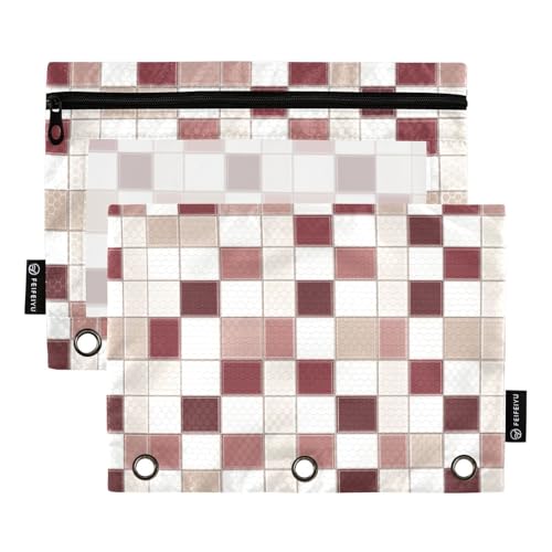 Quadrate, weiße burgunderrote Blätter, Ringbuchtaschen, Kosmetiktasche für 3 Ringe, Ordner mit 3 Ringen, für die Schule, Aufbewahrungsbehälter Quadrate, weiße burgunderrote Blätter, Ringbuchtaschen, Kosmetiktasche für 3 Ringe, Ordner mit 3 Ringen, für die Schule, Aufbewahrungsbehälter von famyily