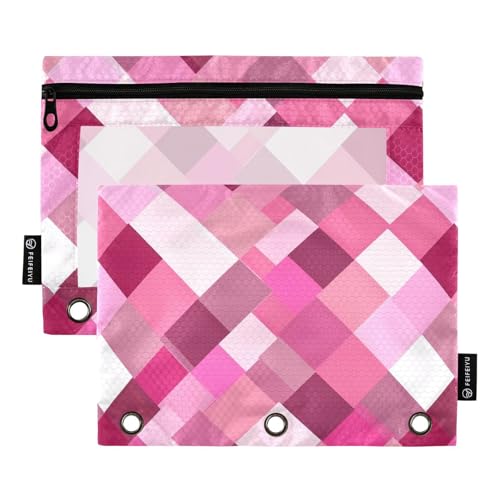 Rhomboid Neutral Hot Pink Ringbuch Tasche 3 Locher für 3 Ringe Ordner Etui mit 3 Ringen für Schule Aufbewahrungsbehälter Rhomboid Neutral Hot Pink Ringbuch Tasche 3 Locher für 3 Ringe Ordner Etui mit 3 Ringen für Schule Aufbewahrungsbehälter von famyily
