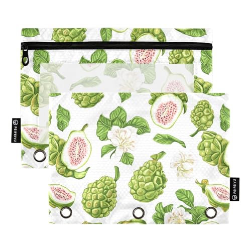Sweet Atemoya Federmäppchen für Ringbinder, Organizer mit 3 Ringen, für Studenten, Büro, Dokumenten-Organizer, Obst-Weiß, Weiß Sweet Atemoya Federmäppchen für Ringbinder, Organizer mit 3 Ringen, für Studenten, Büro, Dokumenten-Organizer, Obst-Weiß, Weiß von famyily