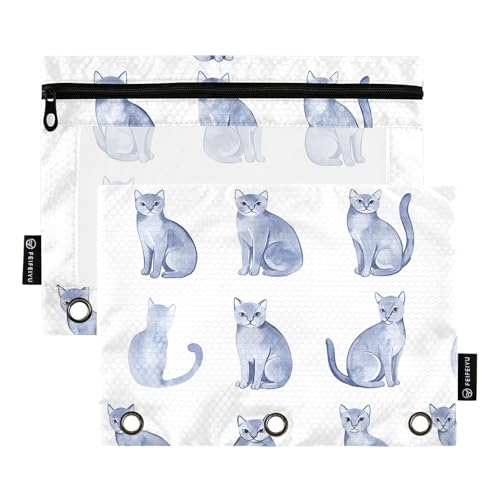 Sweet Russian Blue Cats White Rings Binder Pockets 3 Rings Pocket for 3 Rings Folders with 3 Holes for Examination Home Travel Cards Storage Container Sweet Russian Blue Cats White Rings Binder Pockets 3 Rings Pocket for 3 Rings Folders with 3 Holes for Examination Home Travel Cards Storage Container von famyily
