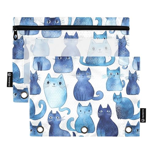 Sweet Russian Bluecats Bindertaschen mit 3 Ringen, Tasche für 3 Ringe, Ordner mit Ordnerlöchern, für Schulbedarf, Weiß Sweet Russian Bluecats Bindertaschen mit 3 Ringen, Tasche für 3 Ringe, Ordner mit Ordnerlöchern, für Schulbedarf, Weiß von famyily