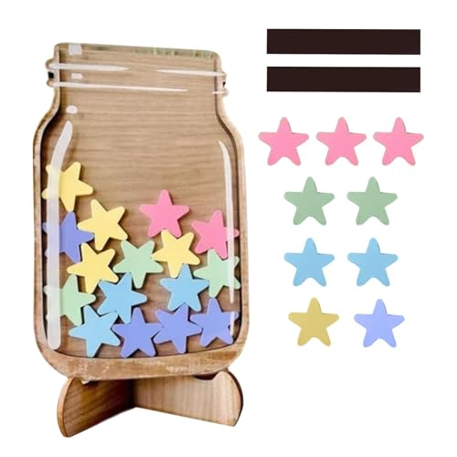 Belohnungsglas mit Stern, magnetische Belohnungsgläser für Kinder, Sternglas-Belohnungssystem mit 25 Sternen, Sternglas, Verhaltensbelohnungsgläser für die Schule und den Heimunterricht von fanelod