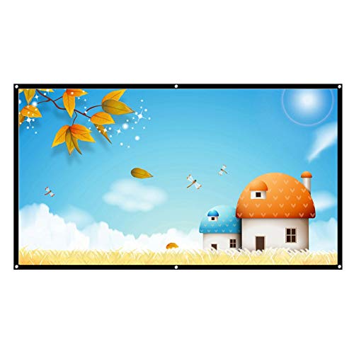 fasient 60-100 Zoll Projektorbildschirm Tragbar Faltbar 16:9 3D 1080P HD Mattweißer Projektionsschirm für Heimkino, Schulung, Präsentation, Camping von fasient