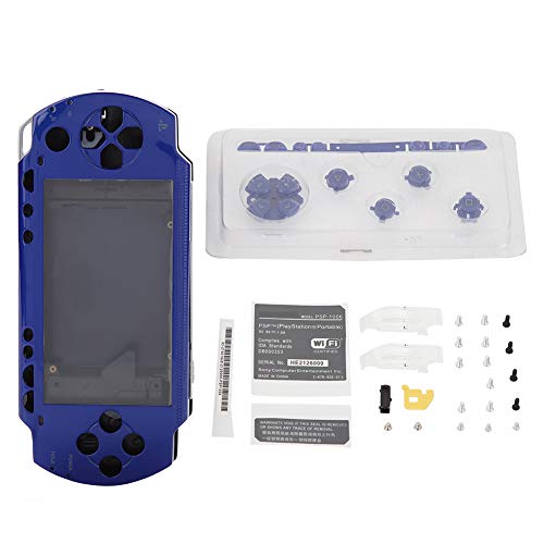 fasient Full Housing Case Cover Kit für PSP 1000, Ersatz für Gehäusedeckel Full Shell Housing Set mit Buttons Kit für PSP 1000 Replacement Shell(Blau) von fasient