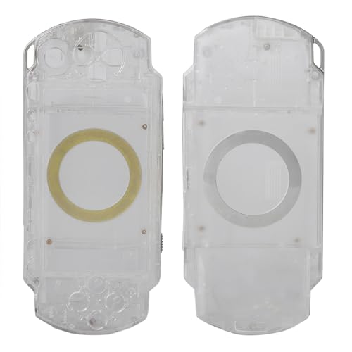 fasient Full Housing Case Cover Kit für PSP 1000, Ersatz für Gehäusedeckel Full Shell Housing Set mit Buttons Kit für PSP 1000 Replacement Shell(Transparent) von fasient