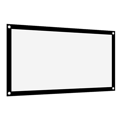 Projektor-Leinwand, 40 Zoll / 60 Zoll / 72 Zoll / 84 Zoll / 100 Zoll / 120 Zoll 16:9 HD Verdicken Tragbare, Knitterfreie, Weiche Weiße Polyester-Projektionswand mit Doppelseitigem Vorhang(100 Zoll) von fasient1