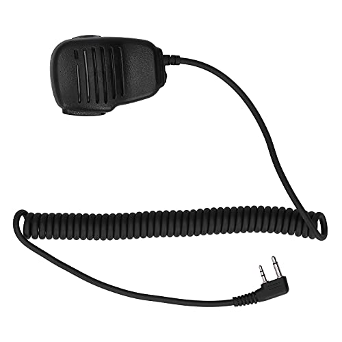 fasient1 Walkie Talkie-Mikrofon, Wasserdichtes Schultermikrofon mit 3,5-mm-Mono-Kopfhörerbuchse, Plug-and-Play-2-Pin-Handlautsprecher für ICOM IC-V8 / V82 / 4088A-Funkgerät von fasient1