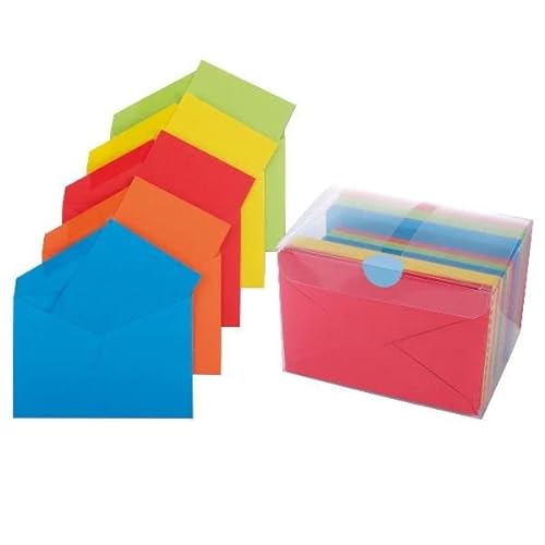 Varzi Briefpapier Auswahl seit 1956 Packung mit 100 Umschlägen und 100 farbigen Karten in 5 starken Farben Format 9x14 von fcp