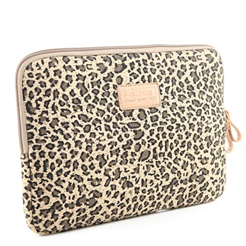 fdsmall Laptoptasche Schutzhülle Wasserdicht Neoprene, Laptop Sleeve Case Laptophülle Notebook Hülle Tasche für Acer/Asus/Dell/Lenovo/HP/Samsung (Leopard gelb, 12 Zoll) von fdsmall