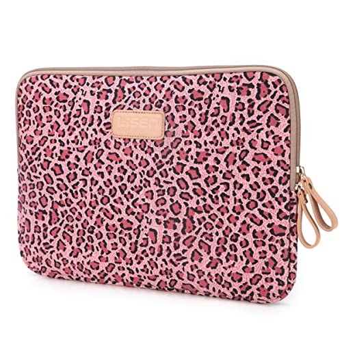 fdsmall Laptoptasche Schutzhülle Wasserdicht Neoprene, Laptop Sleeve Case Laptophülle Notebook Hülle Tasche für Acer/Asus/Dell/Lenovo/HP/Samsung (Leopard rot, 14 Zoll) von fdsmall