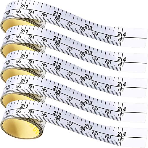 feedal Selbstklebendes Maßband Werkbanklineal Stahllineal 1/2 x 24 Zoll links nach rechts Ablesen 60cm Gewindebohrermaß 5 Stück von feedal
