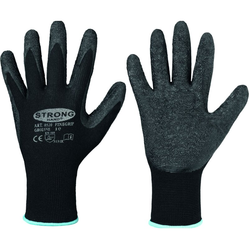 Stronghand FINEGRIP Feinstrickhandschuh mit Schrumpf-Latex Beschichtung schwarz - Gr. 7 Stronghand FINEGRIP Feinstrickhandschuh mit Schrumpf-Latex Beschichtung schwarz - Gr. 7 von HELMUT FELDTMANN GmbH