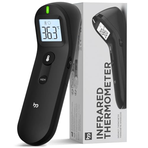 Fieberthermometer Kontaktlos für Baby und Erwachsene, Digitales Stirnthermometer Infrarot-thermometer mit Sofortiger, Genauer Ablesung, Fieberalarm,schwarz Fieberthermometer Kontaktlos für Baby und Erwachsene, Digitales Stirnthermometer Infrarot-thermometer mit Sofortiger, Genauer Ablesung, Fieberalarm,schwarz von femometer family